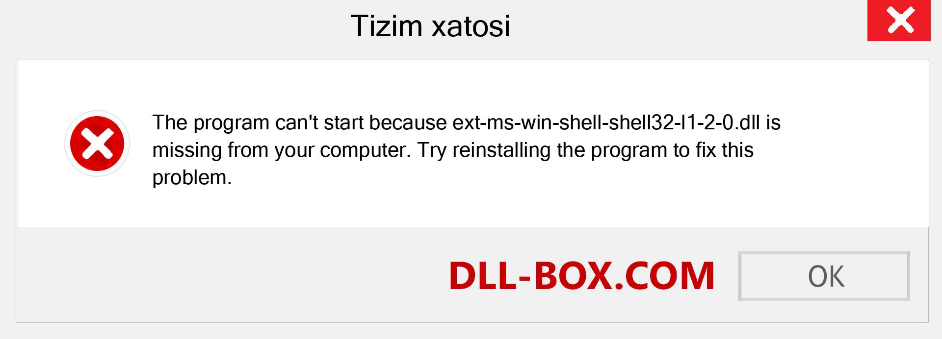 ext-ms-win-shell-shell32-l1-2-0.dll fayli yo'qolganmi?. Windows 7, 8, 10 uchun yuklab olish - Windowsda ext-ms-win-shell-shell32-l1-2-0 dll etishmayotgan xatoni tuzating, rasmlar, rasmlar